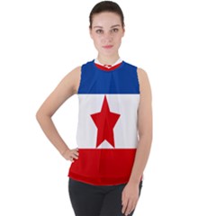 Flag Of Yugoslav Partisans Mock Neck Chiffon Sleeveless Top by abbeyz71