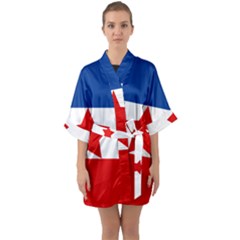 Flag Of Yugoslav Partisans Quarter Sleeve Kimono Robe by abbeyz71