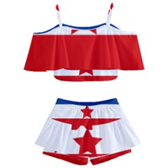 Flag Of Yugoslav Partisans Kids  Off Shoulder Skirt Bikini by abbeyz71