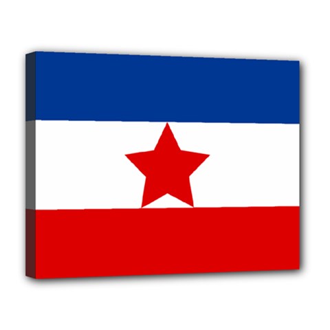 Flag Of Yugoslavia, 1941-1946 Canvas 14  X 11  (stretched) by abbeyz71