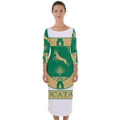 Flag Of State Of Yucatán Quarter Sleeve Midi Bodycon Dress by abbeyz71