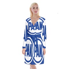 Logo Of Mexican National Action Party Long Sleeve Velvet Front Wrap Dress by abbeyz71