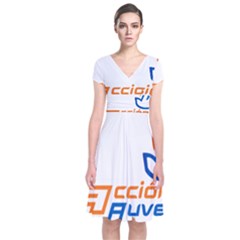 Logo Of Youth Wing Of National Action Party Of Mexico Short Sleeve Front Wrap Dress by abbeyz71