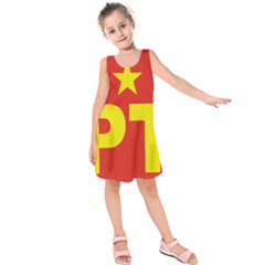 Logo of Mexico s Labor Party Kids  Sleeveless Dress