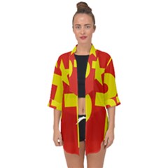 Logo of Mexico s Labor Party Open Front Chiffon Kimono