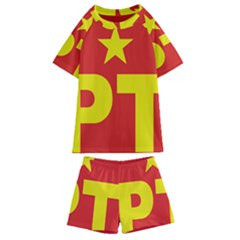 Logo of Mexico s Labor Party Kids  Swim Tee and Shorts Set