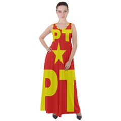 Logo of Mexico s Labor Party Empire Waist Velour Maxi Dress