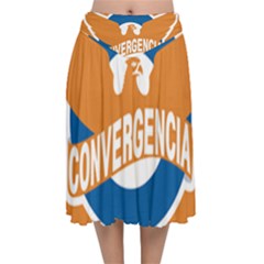 Convergencia Logo, 2002-2011 Velvet Flared Midi Skirt by abbeyz71