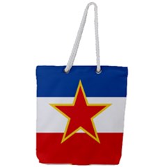 Civil Ensign Of Yugoslavia, 1950-1992 Full Print Rope Handle Tote (large) by abbeyz71