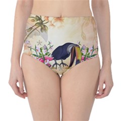 Funny Coutan With Flowers Classic High-waist Bikini Bottoms by FantasyWorld7