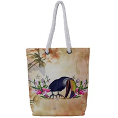 Funny Coutan With Flowers Full Print Rope Handle Tote (small) by FantasyWorld7