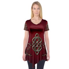 Wonderful Decorative Celtic Knot Short Sleeve Tunic  by FantasyWorld7