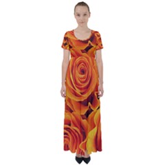 Flower Love High Waist Short Sleeve Maxi Dress by BIBILOVER