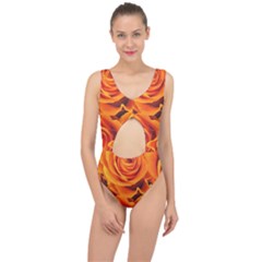 Flower Love Center Cut Out Swimsuit