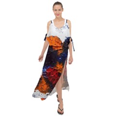 Falling Leaves Maxi Chiffon Cover Up Dress by WILLBIRDWELL