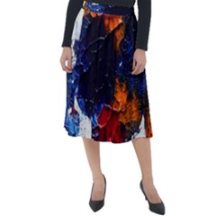 Falling Leaves Classic Velour Midi Skirt  by WILLBIRDWELL