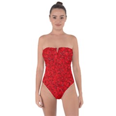 Red Of Love Tie Back One Piece Swimsuit by BIBILOVER