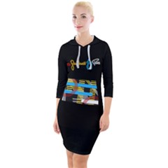 Color020a Quarter Sleeve Hood Bodycon Dress by brkids