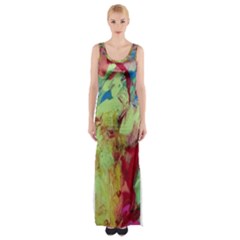 Neon World  Maxi Thigh Split Dress by arwwearableart