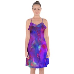 Galaxy Now Ruffle Detail Chiffon Dress