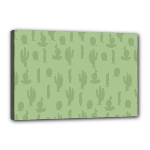 Cactus Pattern Canvas 18  X 12  (stretched) by Valentinaart