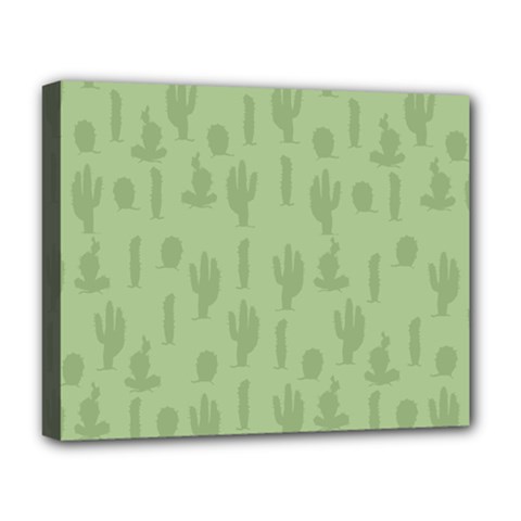 Cactus Pattern Deluxe Canvas 20  X 16  (stretched) by Valentinaart