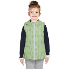 Cactus Pattern Kids  Hooded Puffer Vest by Valentinaart