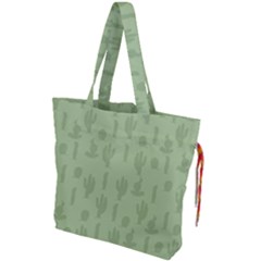 Cactus Pattern Drawstring Tote Bag by Valentinaart