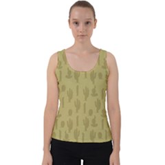 Cactus Pattern Velvet Tank Top by Valentinaart