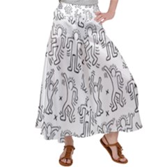 Doodle Pattern Satin Palazzo Pants by Valentinaart