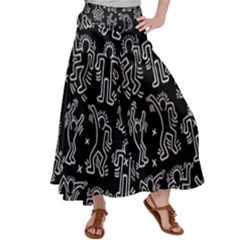 Doodle Pattern Satin Palazzo Pants by Valentinaart