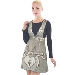 Wonderful Decorative Spider With Hearts Plunge Pinafore Velour Dress by FantasyWorld7