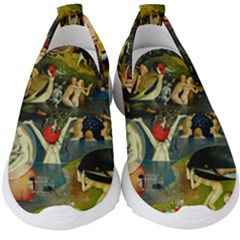 Hieronymus Bosch The Garden Of Earthly Delights (closeup) 2 Kids  Slip On Sneakers by impacteesstreetwearthree
