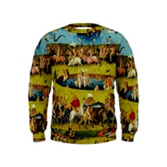 Hieronymus Bosch The Garden Of Earthly Delights (closeup) Kids  Sweatshirt by impacteesstreetwearthree
