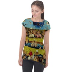 Hieronymus Bosch The Garden Of Earthly Delights (closeup) Cap Sleeve High Low Top by impacteesstreetwearthree