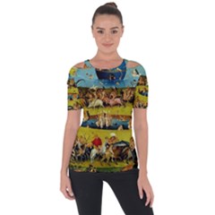 Hieronymus Bosch The Garden Of Earthly Delights (closeup) Shoulder Cut Out Short Sleeve Top by impacteesstreetwearthree