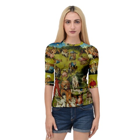 Hieronymus Bosch The Garden Of Earthly Delights (closeup) Hieronymus Bosch The Garden Of Earthly Delights (closeup) 3 Quarter Sleeve Raglan Tee by impacteesstreetwearthree