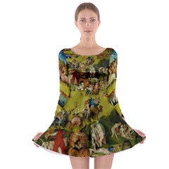 Hieronymus Bosch The Garden Of Earthly Delights (closeup) Hieronymus Bosch The Garden Of Earthly Delights (closeup) 3 Long Sleeve Skater Dress by impacteesstreetwearthree