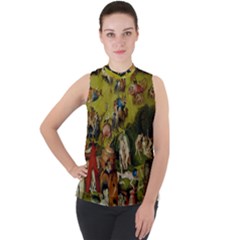 Hieronymus Bosch The Garden Of Earthly Delights (closeup) Hieronymus Bosch The Garden Of Earthly Delights (closeup) 3 Mock Neck Chiffon Sleeveless Top by impacteesstreetwearthree