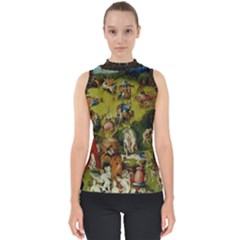 Heronimus Bosch Ship Of Fools Hieronymus Bosch The Garden Of Earthly Delights (closeup) 3 Mock Neck Shell Top