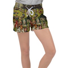 Heronimus Bosch Ship Of Fools Hieronymus Bosch The Garden Of Earthly Delights (closeup) 3 Women s Velour Lounge Shorts by impacteesstreetwearthree