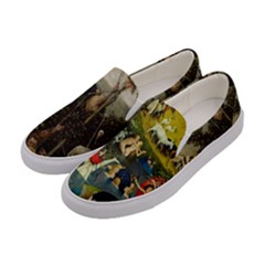 Heronimus Bosch Ship Of Fools Hieronymus Bosch The Garden Of Earthly Delights (closeup) 2 Women s Canvas Slip Ons by impacteesstreetwearthree