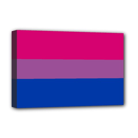 Bisexual Pride Flag Bi Lgbtq Flag Deluxe Canvas 18  X 12  (stretched) by lgbtnation