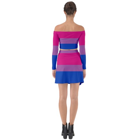 Bisexual Pride Flag Bi Lgbtq Flag Off Shoulder Top With Skirt Set | CowCow