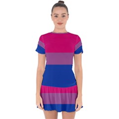 Bisexual Pride Flag Bi Lgbtq Flag Drop Hem Mini Chiffon Dress by lgbtnation