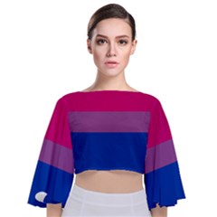 Bisexual Pride Flag Bi Lgbtq Flag Tie Back Butterfly Sleeve Chiffon Top by lgbtnation