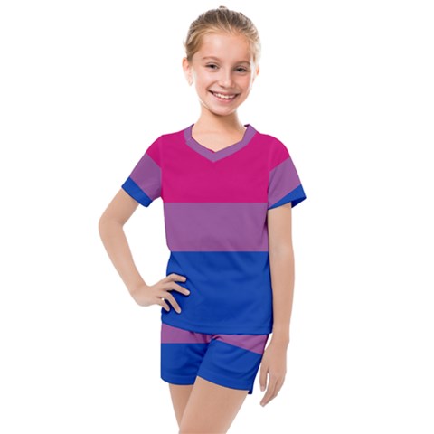 Bisexual Pride Flag Bi Lgbtq Flag Kids  Mesh Tee And Shorts Set by lgbtnation