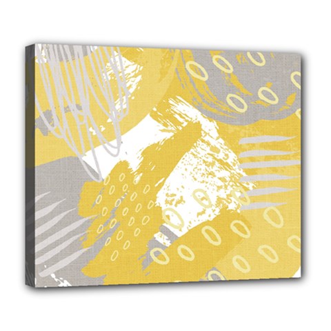 Ochre Yellow And Grey Abstract Deluxe Canvas 24  X 20  (stretched) by charliecreates