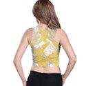 Ochre yellow and grey abstract Racer Back Crop Top View2