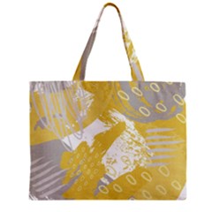 Ochre Yellow And Grey Abstract Zipper Mini Tote Bag by charliecreates